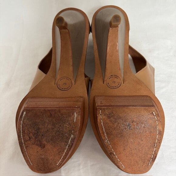 Leifsdottir Two Tone Taupe/Tan Platform All Leather Sandals Women's Size 10.5/41 - Picture 8 of 13